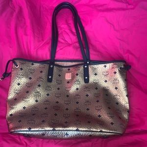 Gold MCM Tote Bag